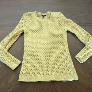 Talbots butter yellow lambswool blend crew neck sweater size P (xsp)